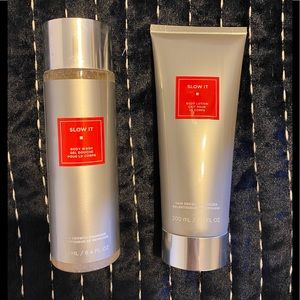 European Wax Center lot of SLOW IT body wash and body lotion hair minimizer